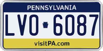 PA license plate LVO6087