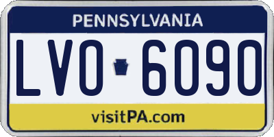 PA license plate LVO6090