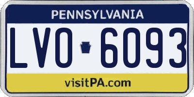 PA license plate LVO6093