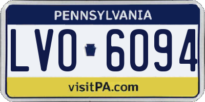 PA license plate LVO6094