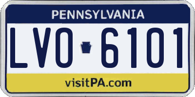 PA license plate LVO6101