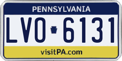 PA license plate LVO6131