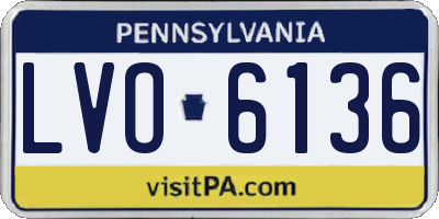PA license plate LVO6136