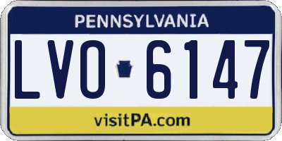 PA license plate LVO6147