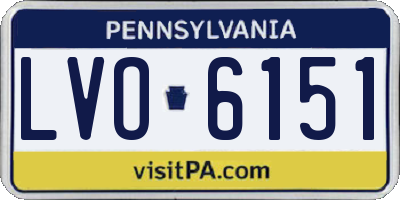PA license plate LVO6151