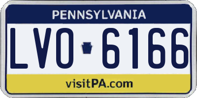 PA license plate LVO6166