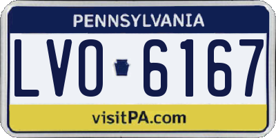 PA license plate LVO6167