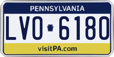 PA license plate LVO6180