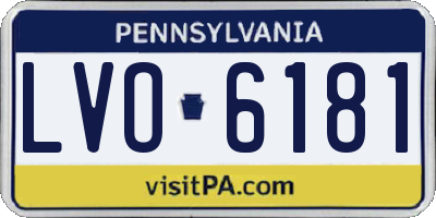 PA license plate LVO6181