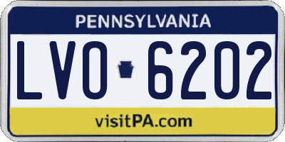 PA license plate LVO6202