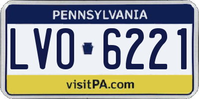 PA license plate LVO6221