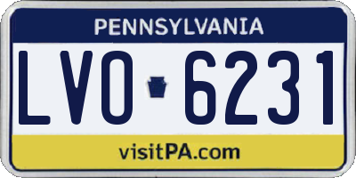 PA license plate LVO6231