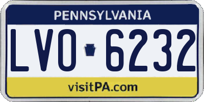 PA license plate LVO6232