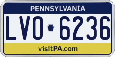 PA license plate LVO6236