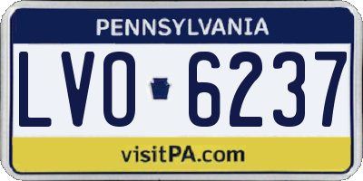 PA license plate LVO6237