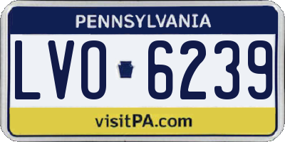 PA license plate LVO6239