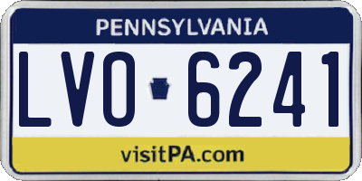PA license plate LVO6241