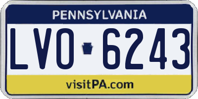 PA license plate LVO6243