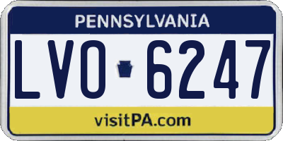 PA license plate LVO6247