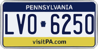 PA license plate LVO6250