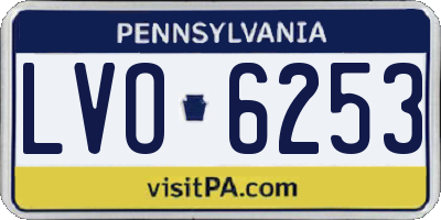 PA license plate LVO6253