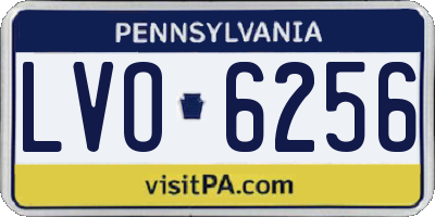PA license plate LVO6256