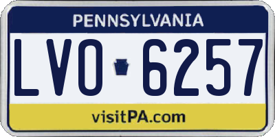 PA license plate LVO6257