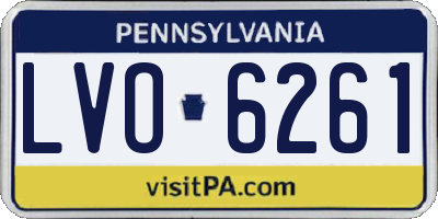 PA license plate LVO6261