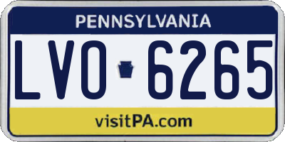 PA license plate LVO6265