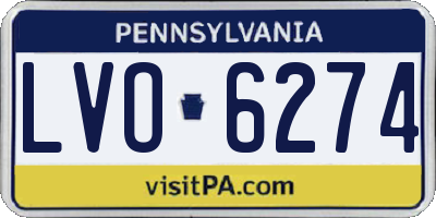 PA license plate LVO6274
