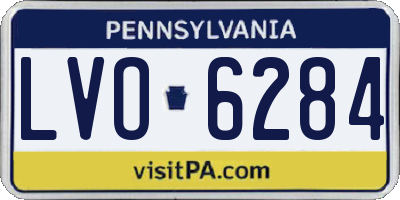 PA license plate LVO6284