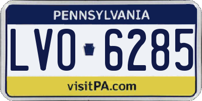 PA license plate LVO6285