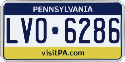PA license plate LVO6286