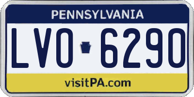 PA license plate LVO6290