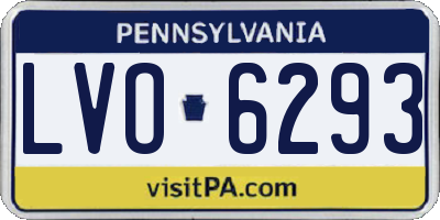 PA license plate LVO6293
