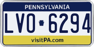 PA license plate LVO6294