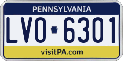 PA license plate LVO6301