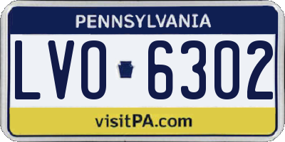 PA license plate LVO6302