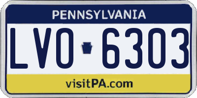 PA license plate LVO6303