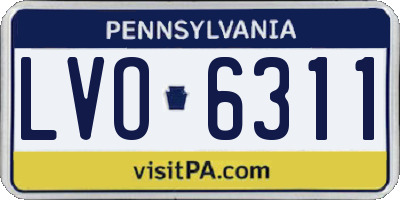 PA license plate LVO6311
