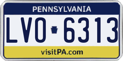 PA license plate LVO6313