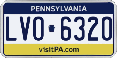 PA license plate LVO6320