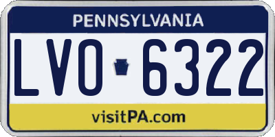 PA license plate LVO6322