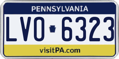PA license plate LVO6323