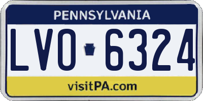PA license plate LVO6324