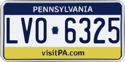 PA license plate LVO6325