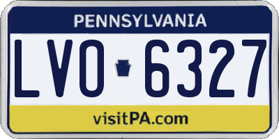PA license plate LVO6327