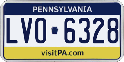 PA license plate LVO6328