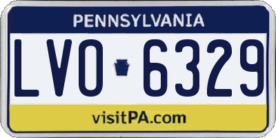PA license plate LVO6329