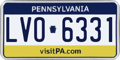 PA license plate LVO6331